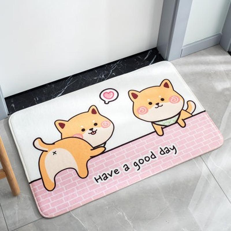 New Cartoon Mat Lovely Animals Shiba Inu Dog Penguin Pattern Carpet Bedroom Living Room Floor Rugs Home Decor Doormat Mat