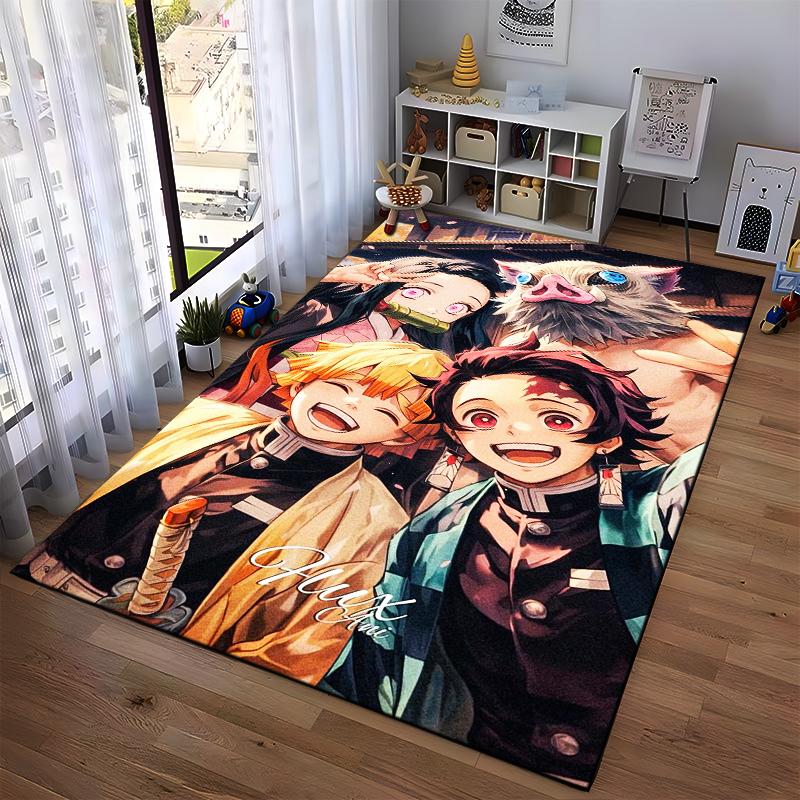 Anime Style Carpet with Characters and Vibrant Colors for Home Decor Suitable for use as an anti-slip for living room bedroom sofas