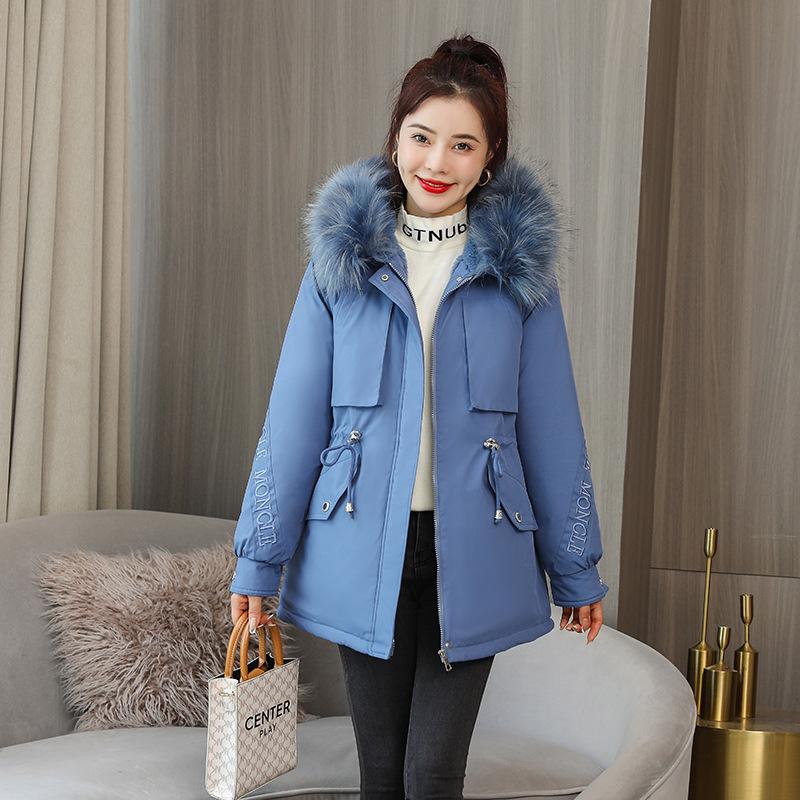 Pai Overcomes The New Korean Version of Loose Padded Cotton-padded Jacket with Big Fur Collar In Winter and Short Cotton-padded Coat In Winter.