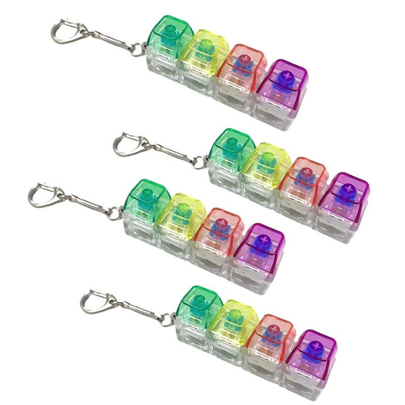 LED Klikajúci Keychain na Klávesnicu Fidget Hračka RGB Svetlo – Úľava od Stresu & Úzkosti pre Dospelých Deti Roztomilý Svietiaci Prívesok na Kľúče s Ostrým Zvukom