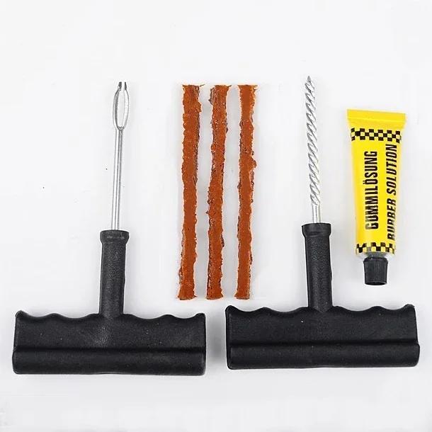Tire Repair Tools Kit Car Motorcycle Bike Tyre Puncture Repairing Tool Tubeless Tires Repair Rubber Strips Plug Tools