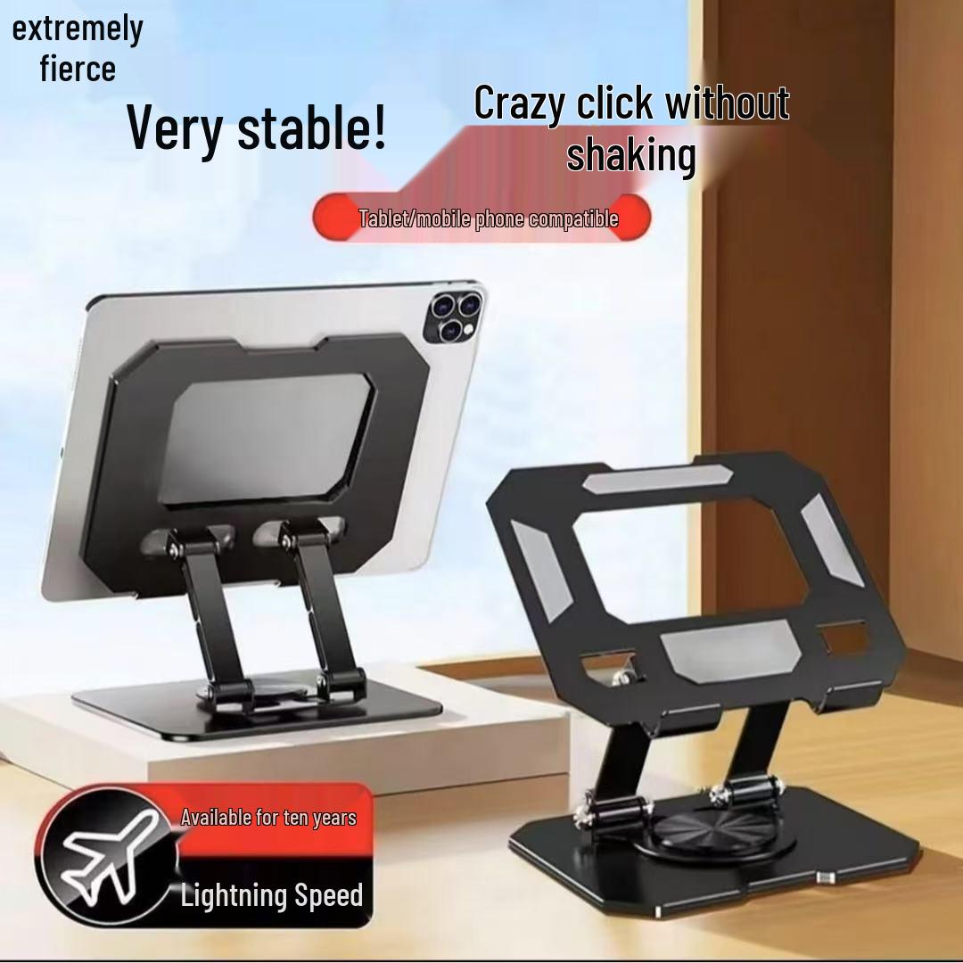 2026 All-Metal 360° Rotating Tablet Stand - Portable, Multi-functional, Folding Desktop Shelf