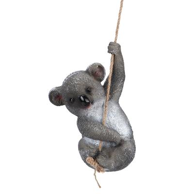 Lovely Simulation Swinging Koala Hanging Statue Outdoor Figurines for Patio Yard Garden Decoration