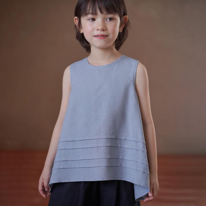 Hacikis Girls  Summer Loose A-line Sleeveless Top 110