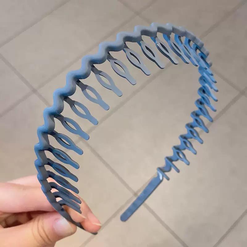 1 Stück Mode Wellen Stirnbänder für Frauen Einfarbig Gezahnt Rutschfest Haarbänder Mädchen Gesichtswäsche Sport Stirnbänder Haaraccessoires