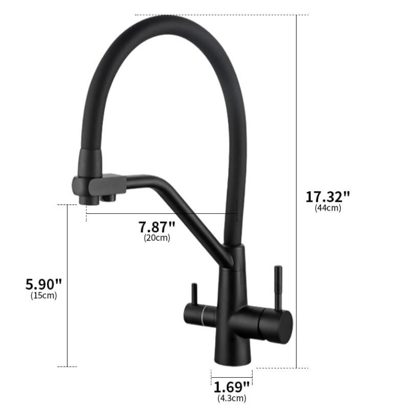 Kitchen 3-in-1 Pure Water Faucet Stainless Steel Silicone Faucet Bathroom Hot & Cold Swivel Pure Water Kitchen Sink Faucet