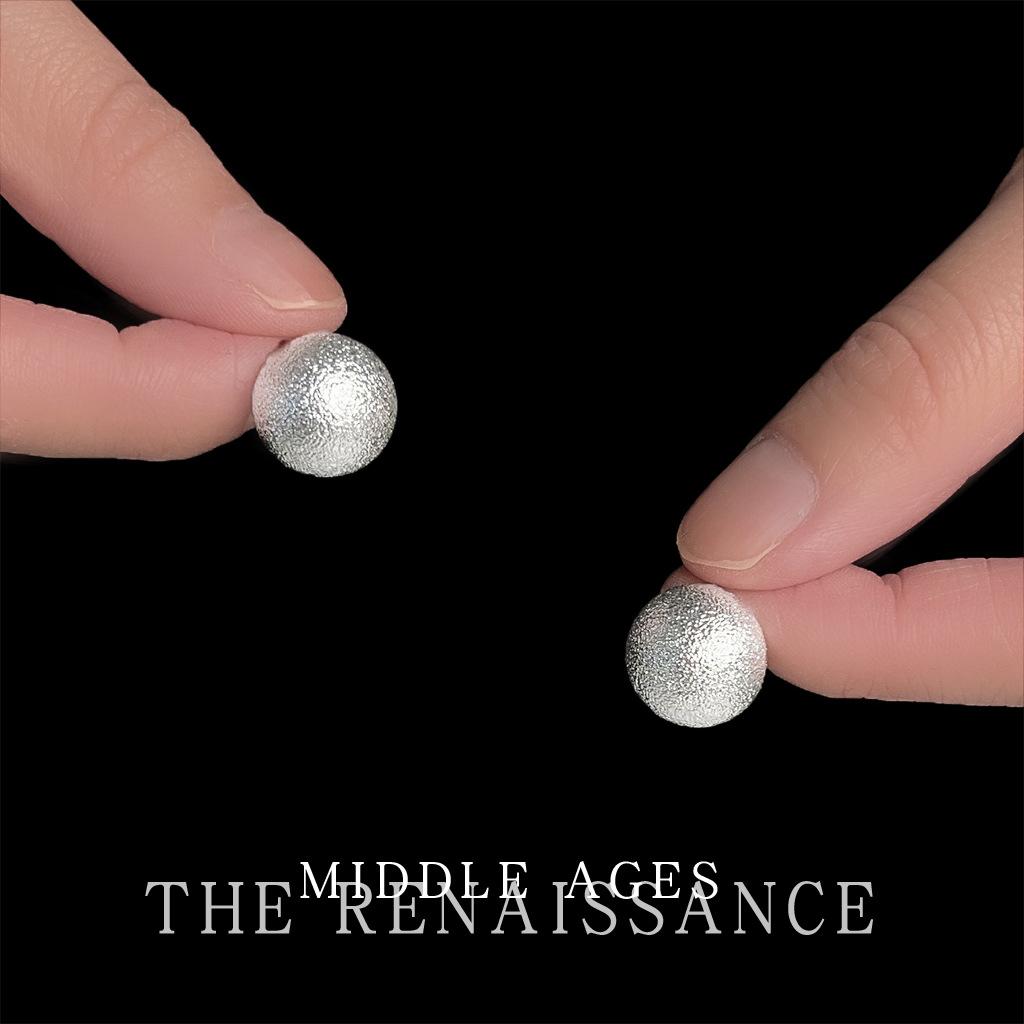 

Retro matte grainy silver beanie stud earrings simple commuter earrings