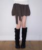 ROSEFRANTZ Balloon Check Belted Miniskirt [Brown]