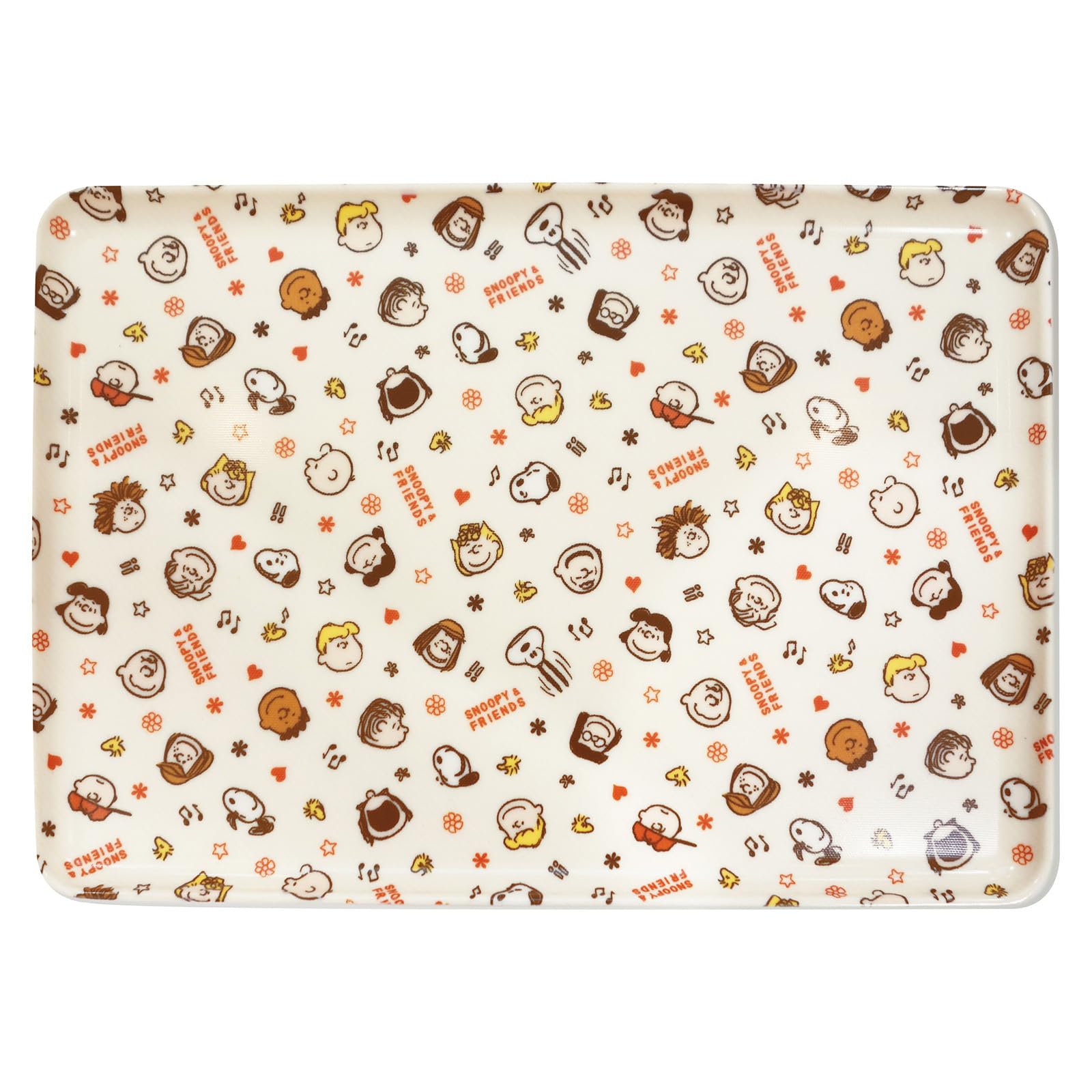 PEANUTS Snoopy Friends Cafe 30 x 21 Made in Product Number 620532 & Tray, Tray, Medium, cm, Japan, bianco