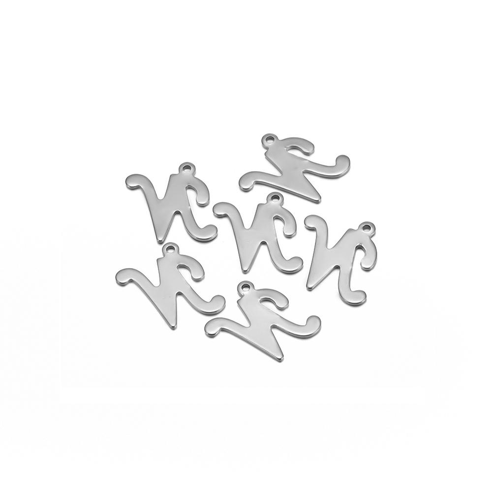 50pcs Stainless Steel Cursive Font 26 Letter Pendant Alphabet Charms Necklace Pendant DIY Jewelry Bracelet Making Earrings Craft