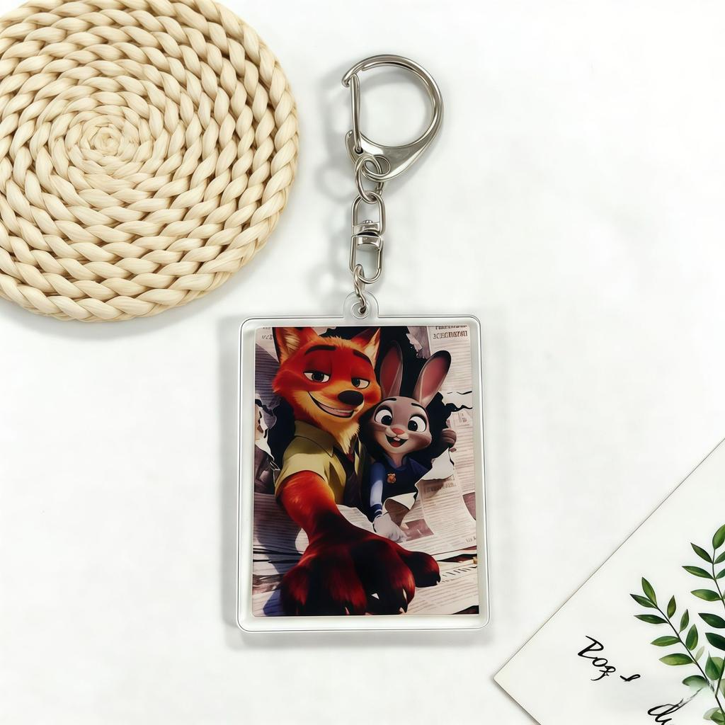 Zootopia Madness Judith Nick Acrylic Keychain Couple Backpack Cute Cartoon Gift Y2k Fashion Toys Anime Cartoon Frind