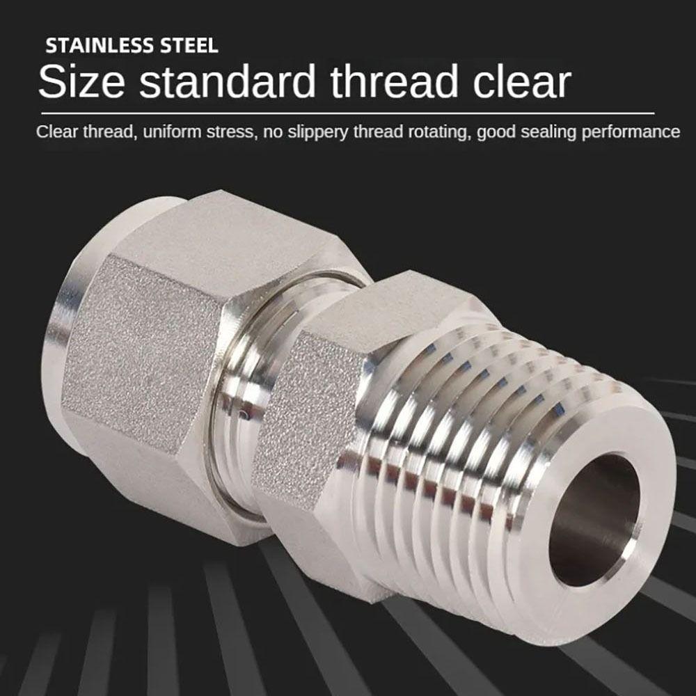 1Pcs 1/8" 1/4" 3/8" 1/2" Male Thread to 3-16mm OD Quick Fitting Stainless Steel 304 SS Tube Connector Double Ferrule