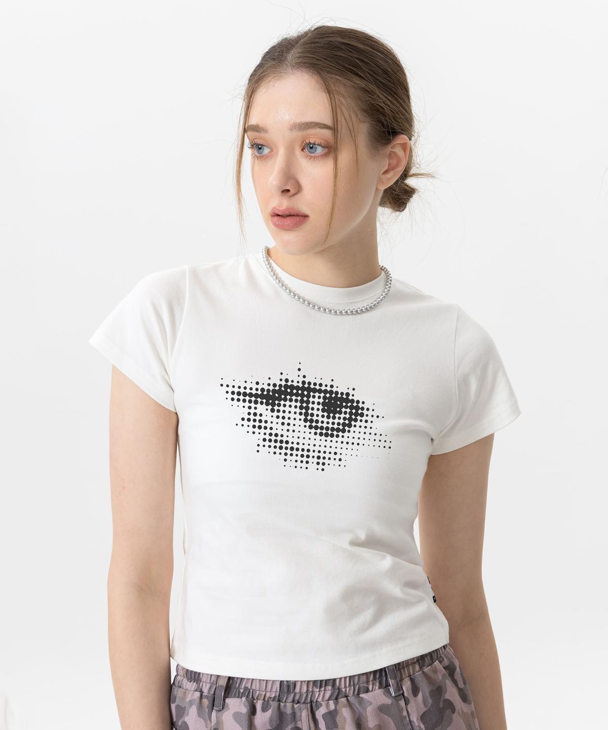 Escape From One-Eyed Print Slim Fit Short Sleeve T-Shirt Ivory Free