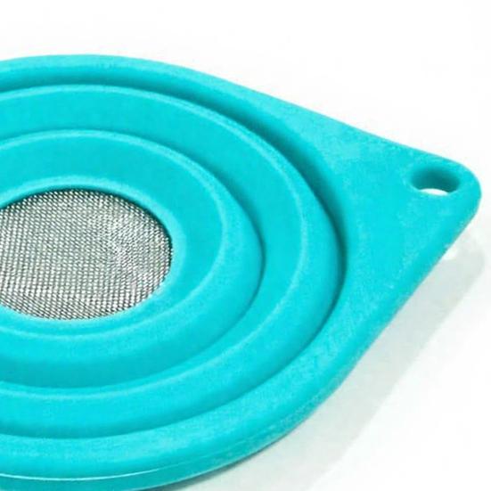 1/2Pcs Fine Mesh Filter Funnel Collapsible Silicone Funnel with 40 Mesh Stainless Steel