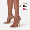 Spring and summer new pointed sexy cross strap fashion sandals electroplating heel large size stiletto high heels women