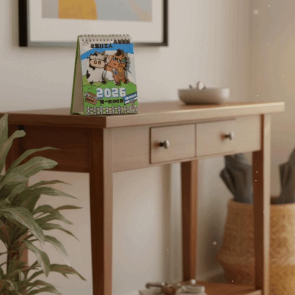 Double Coil Flip Calendar Cartoon Monthly Planner Creative Schedule Planner New Year Gifts