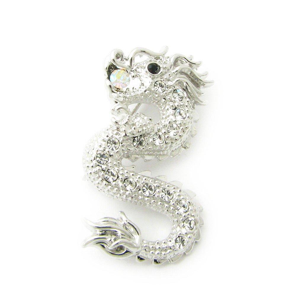 

GEM Plus Brooch Dragon Lapel Pin KS40002 (Silver Color)
