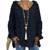 Women's Long Sleeved Hooded V Neck Knitted Loose Pullover Luxurious Relaxed-fit Slimming and Versatile Top