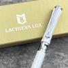LACHIEVA LUX Jinki Luxury Writing Instrument Stationery with Swiss Crystal Luxury Metal Ballpoint Pen Gift Set 1 Black and 1 White Clip, (German Ink,
