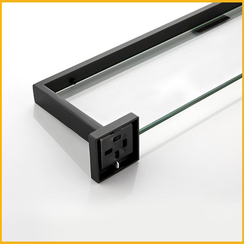 Accesorii negre pentru baie Raft pătrat din oțel inoxidabil Suport pentru prosoape Suport pentru șervețe Cârlig pentru haine Suport pentru pahare Pandantiv pentru perie de toaletă