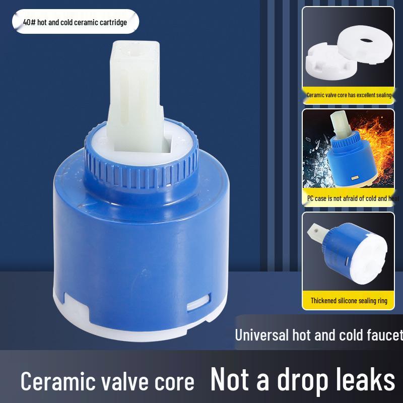 Dual Temperature Ceramic Basin Faucet Valve: Durable Hot & Cold Mixing Cartridge