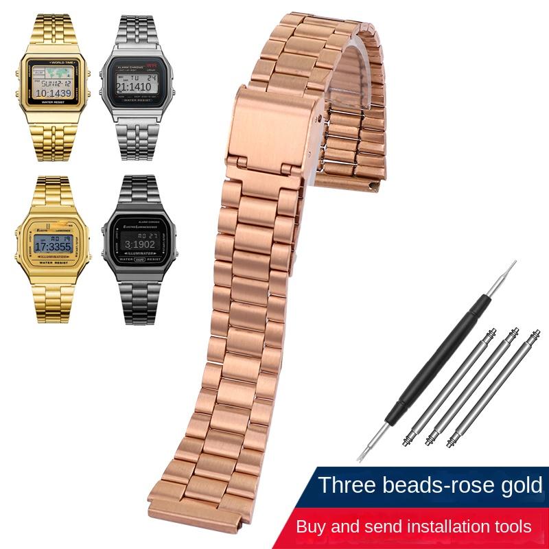 Retro Mała Kwadratowa Metalowa Bransoleta do Zegarka CASIO A159w-n1 A158WA/168 LA670 AE-1200/W-218H/F84 Pasek Stalowy Bransoleta 13 18mm