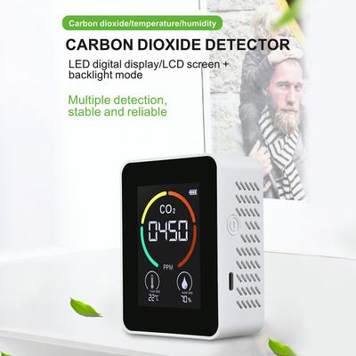 3 In 1 Carbon Dioxide Detector Semiconductor Sensor Carbon Dioxide Sensor Portable Color Screen Gas Detector Analysis Instrument