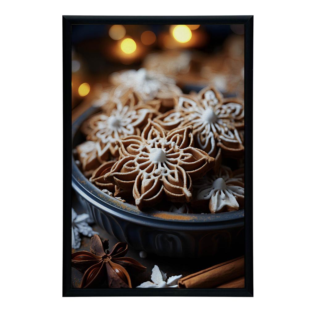Świąteczne Rękodzieło: Pierniczki W Stylu Kwiatowym Świąteczne Rękodzieło: Pierniczki W Stylu Kwiatowym, 70X100 Cm, Rama Aluminiowa Czarna, Papier Mat