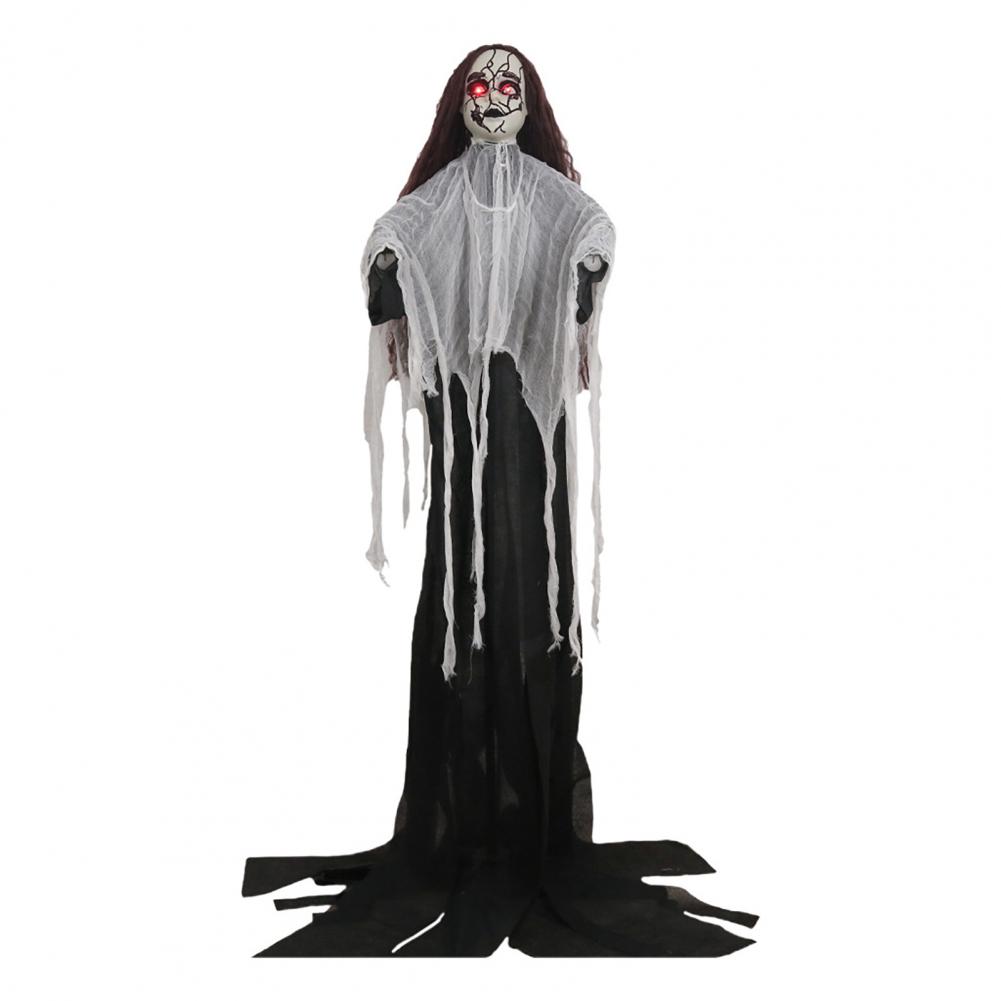 

Реквизит для невесты на Хэллоуин, украшения для невесты-призрака на Хэллоуин со звуковыми огнями для дома с привидениями, реквизит, скелет, украшение, аниматроника чёрный