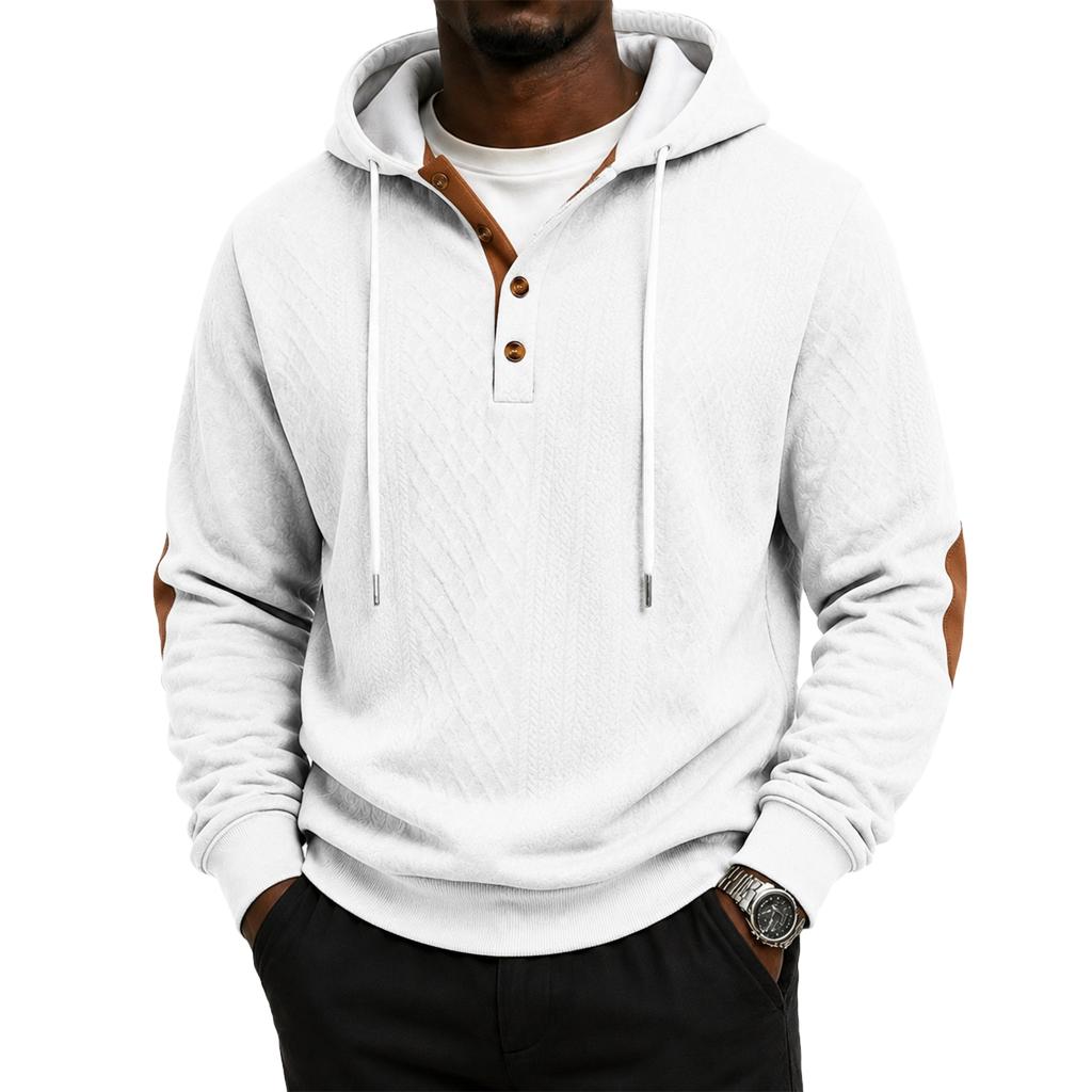 Men's Athletic Casual Pullover Hoodie, Color Pattern, Thick for Winter