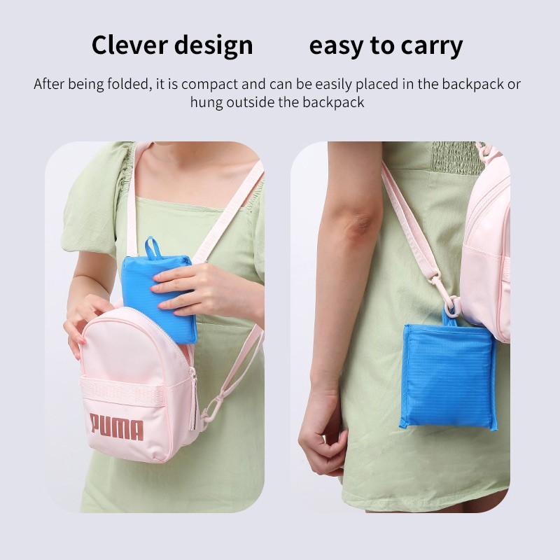 folded and hung backpack