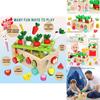 Colorful Educational Wooden Farm Fishing Shape Matching Car Toys For Kids