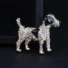 Sparkling Dog Brooch Novelty Lapel Pins Fashion Jewellery Pins  Suit Coat Accessories