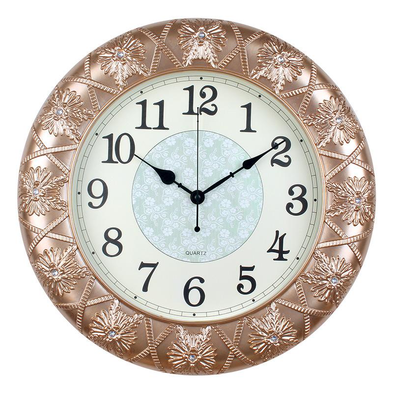 

Wall Clock Living Room Creative Art Clock Home Beauty Salon Shop Decoration Plastic Clock Quartz Clock 46CM Gold