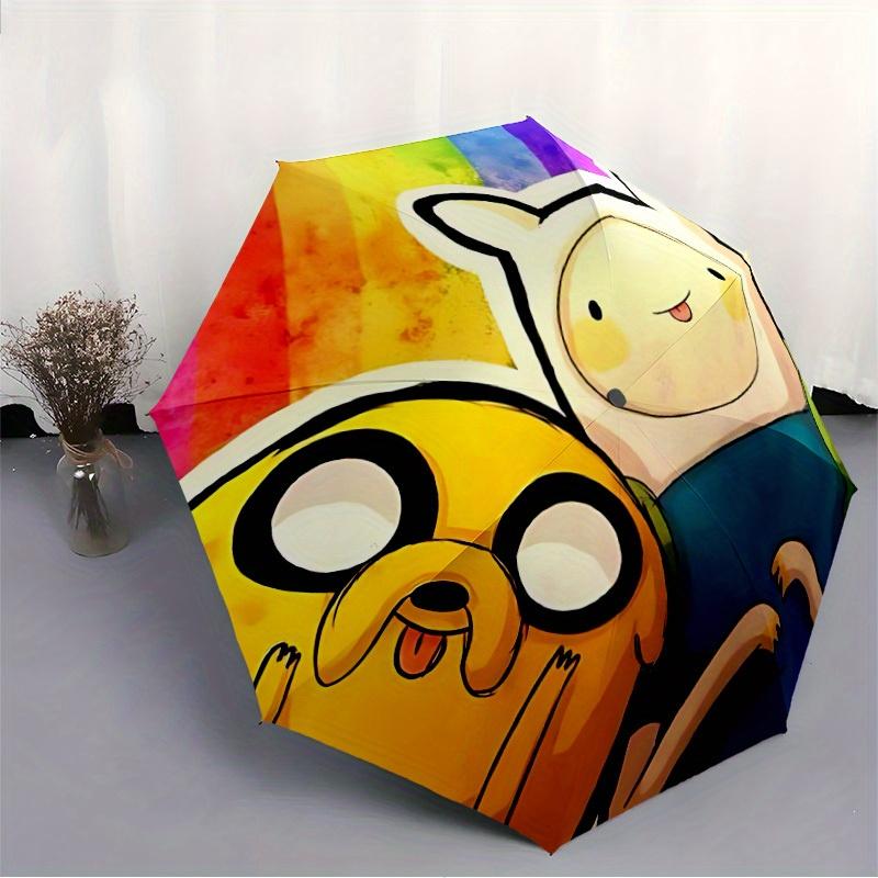Adventure Time Friendship Automatic Open/Close Umbrella   Compact Travel Umbrella, 8 Rib Heavy Duty Construction, Ideal Gift, 105