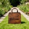 Rustic Wedding Signage Handbag Shaped Metal Hanging Planter Welcome Sign  Farmhouse Decor