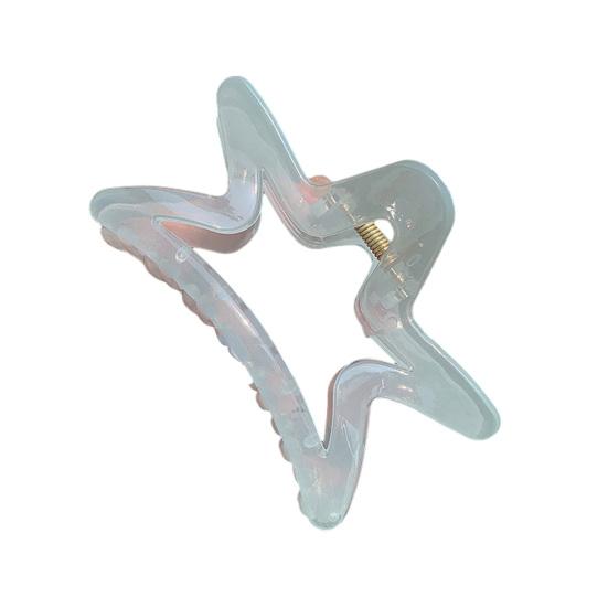 

Hair Claw Transparent Jelly Color Bow Tie Star Design Shark Clip Back Head Large Hair Clip Hair Accessory A