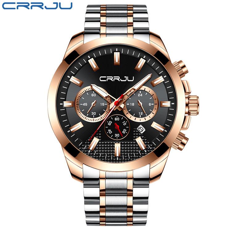 

CRRJU-2286 Новые мужские спортивные часы Модные многофункциональные деловые часы из нержавеющей стали с шестью контактами