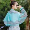 Printemps Été Chiffon Crème Solaire Faux Col Vêtement Châle Équitation Extérieure Imprimé Cachemire Manches Protection Solaire Foulard en Soie Enveloppement
