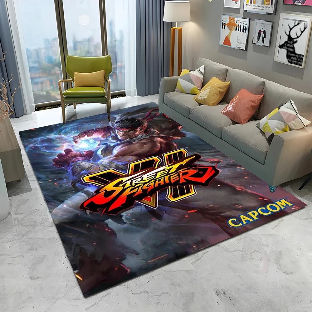 Street Fighter Retro Game SF Gamer Carpet Rug for Home Living Room Bedroom Sofa Doormat Decor,kids Area Rug Non-slip Floor Mat