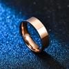 High Quality 2mm 4mm 6mm Simple Ring Fashion Rose Gold Silver Color Stainless Steel Couple Wedding Ring for Men and Women
