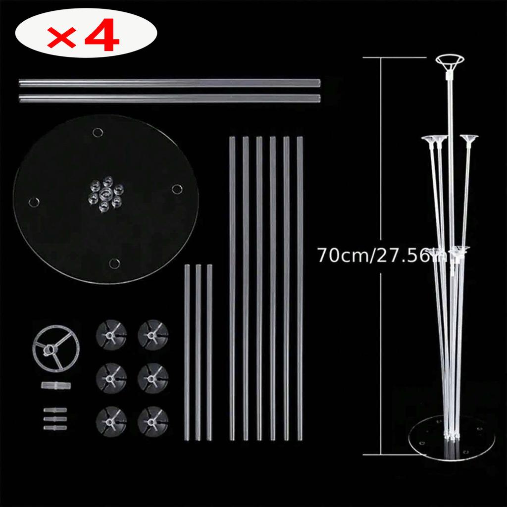 4 Sets mit 7 Tischballons mit je 70 cm Durchmesser und 7 Köpfen, geeignet für Hochzeiten, Geburtstage, Jubiläen, Mottopartys, dekorative Ballonhalterungen.