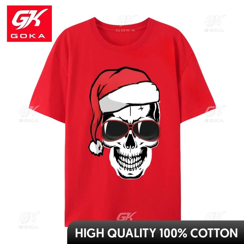 

Santa Skull Scary Face Cute Halloween Outfit Tshirt Harajuku Cotton Tshirt Vintage Oversized Clothes Wholesale S
