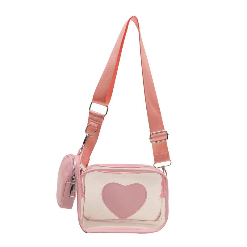 New Wide Shoulder Strap PVC Bag for Women, Casual and Simple Small Fresh Transparent Jelly Bag, Single Shoulder Crossbody Bags