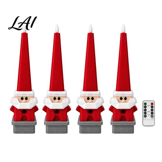 Modern Christmas Decorative Lamps Candle Light 3D Printed Santa Snowman Tree Light with Remote Unique Holiday Interior Lighting Control LED