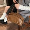 Autumn Winter Ladies' Handbag Large Capacity Bowling Bag Casual Shoulder Bag Vintage Style Brown Leather Handbag KTY