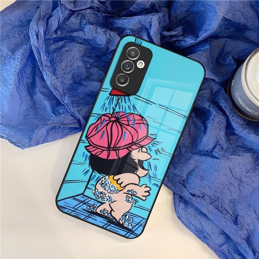 Mafalda Phone Case for Samsung S25 S24 S30 S21 S23 S20 S22 Fe S10 E S9 Note 20 Pro Ultra Plus glass Cover