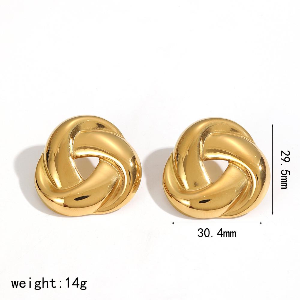 Geometric Stainless Steel Earrings For Women With Gold Plating Fashion Jewelry