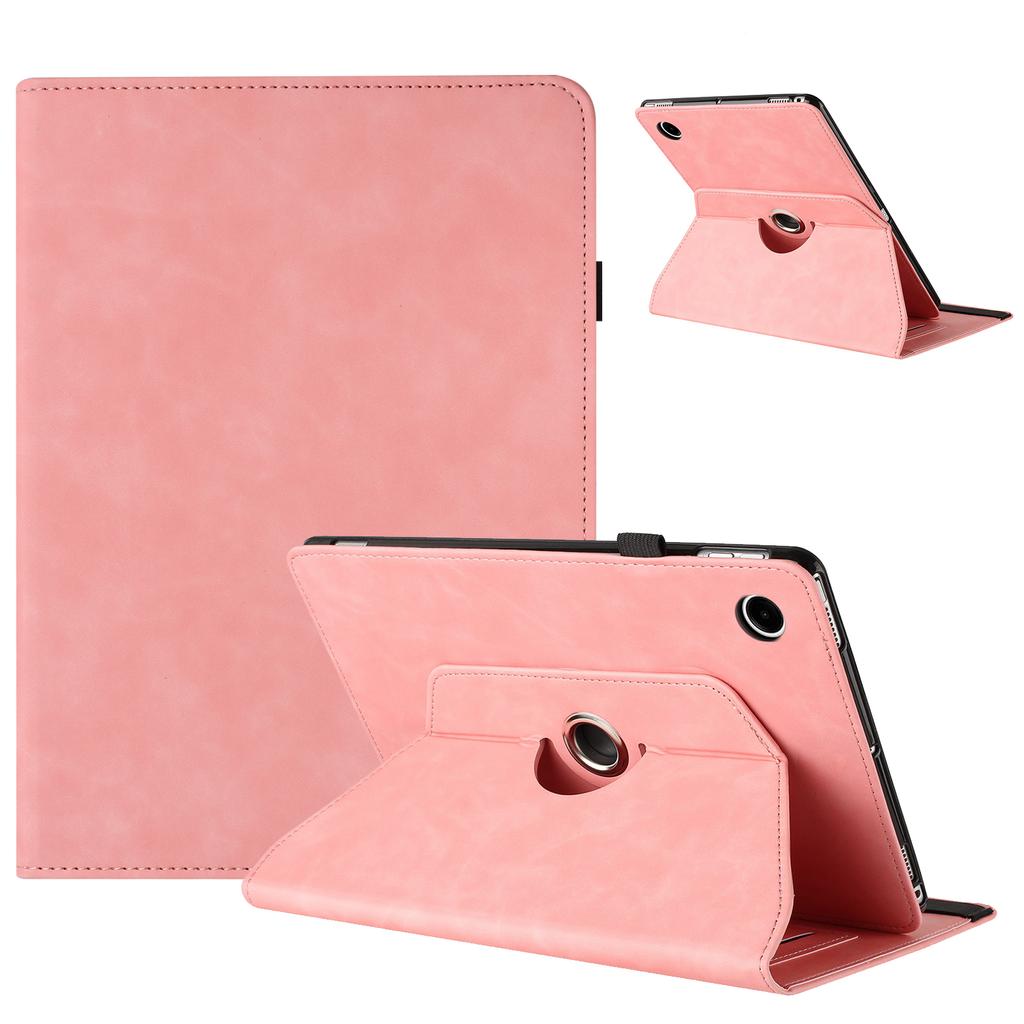 For Samsung Galaxy Tab A11+/A9+ Case Rotating Stand Solid Color PU Leather Tablet Cover