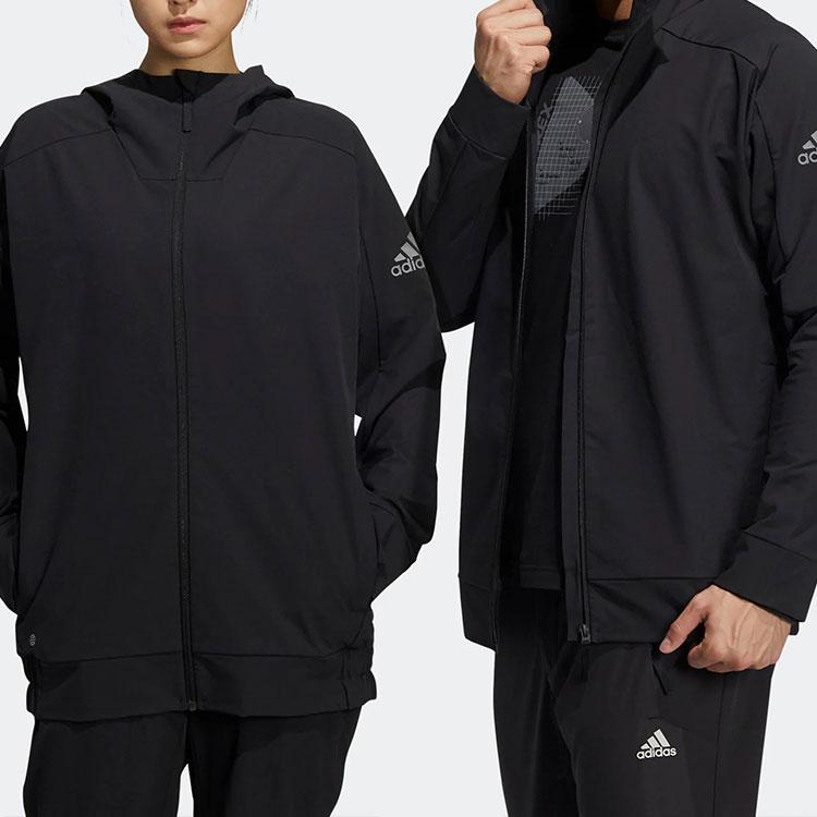 Adidas Sport Casual Hooded Jacket Men Outerwear Black HE5265